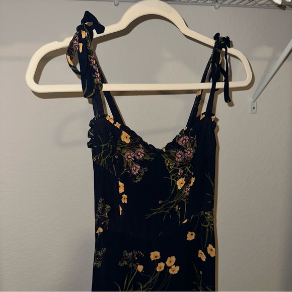 Reformation Black Floral Maxi Dress with Yellow Accents - Picture 11 of 14